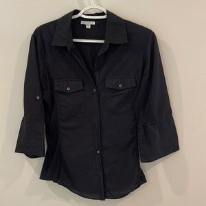 James Perse Slub Panel cotton top, size 4, black